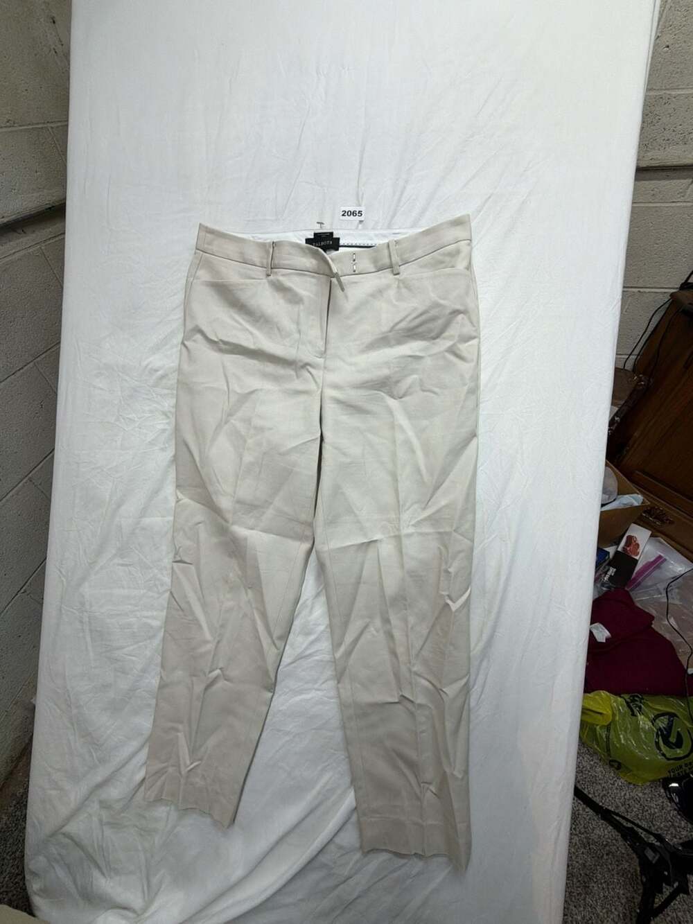 Talbots Hampshire Curvy Pants Size 12 Beige Cotton Blend Stretch